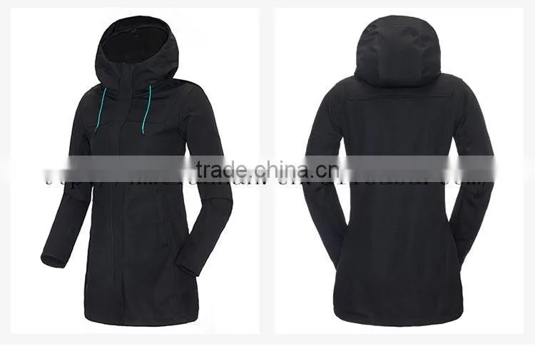 Fashion windproof warm keeper jackets outdoor long softshell jackets winter jacket women