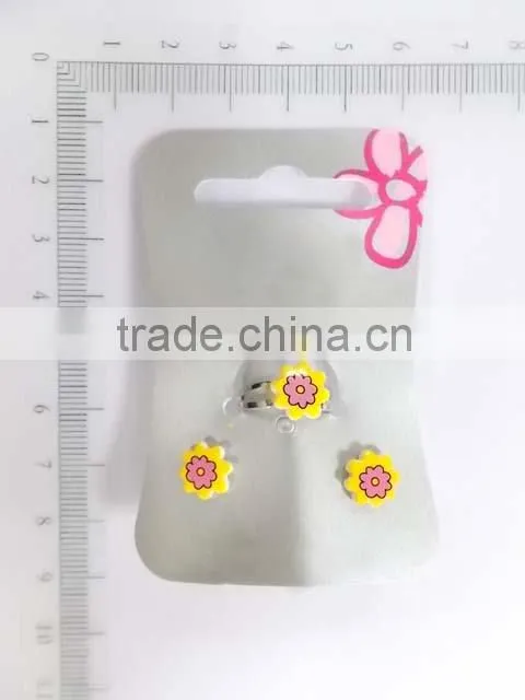 Cute acrylic sun baby earring and ring set for little girls