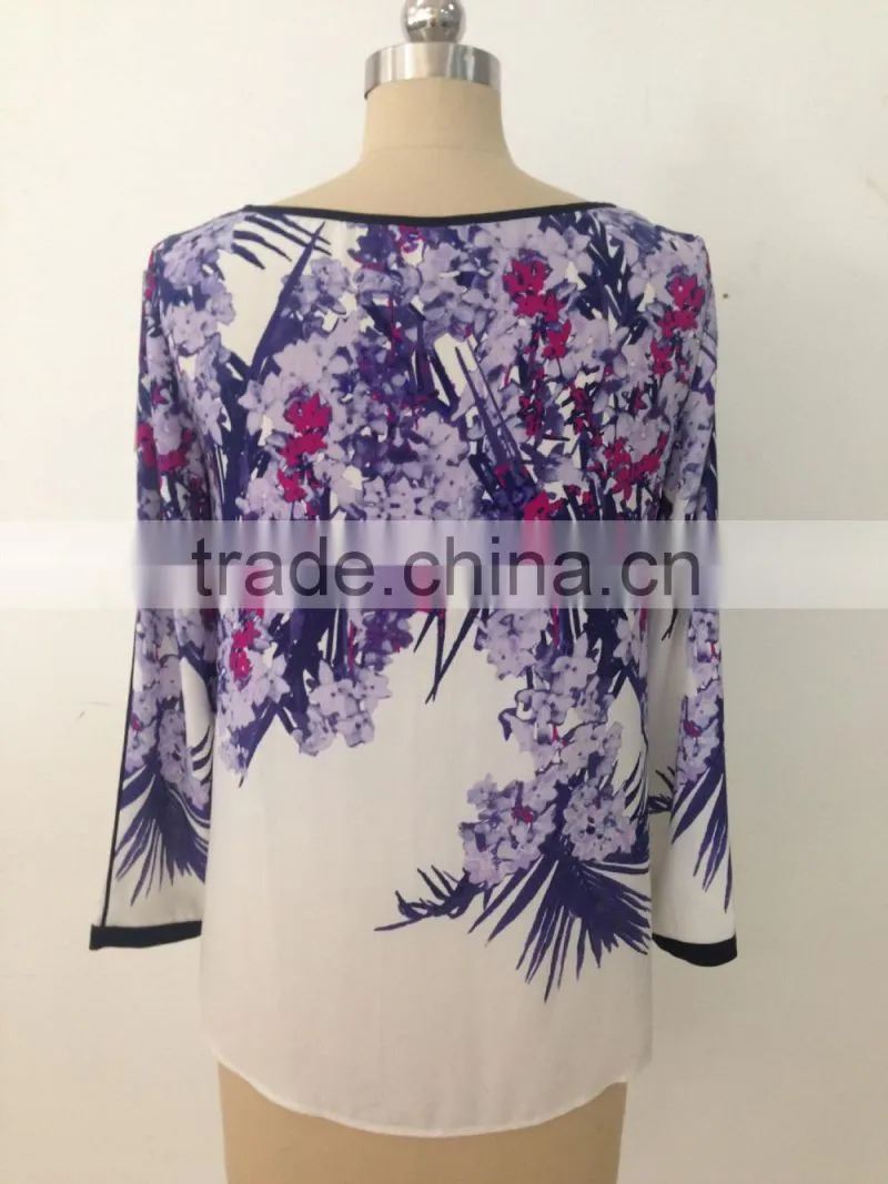 women 100%polyester printing t shirt