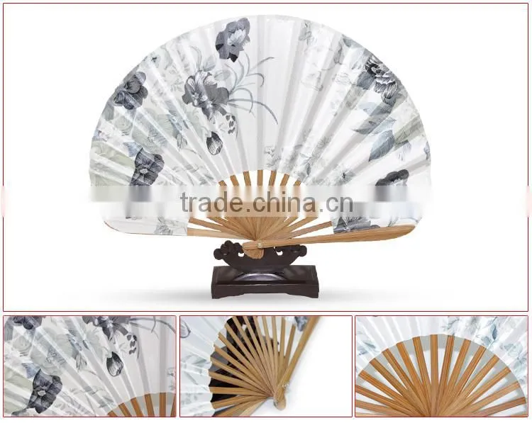 shell-shaped silk bamboo folding fan,bamboo hand fans,wedding bamboo fans