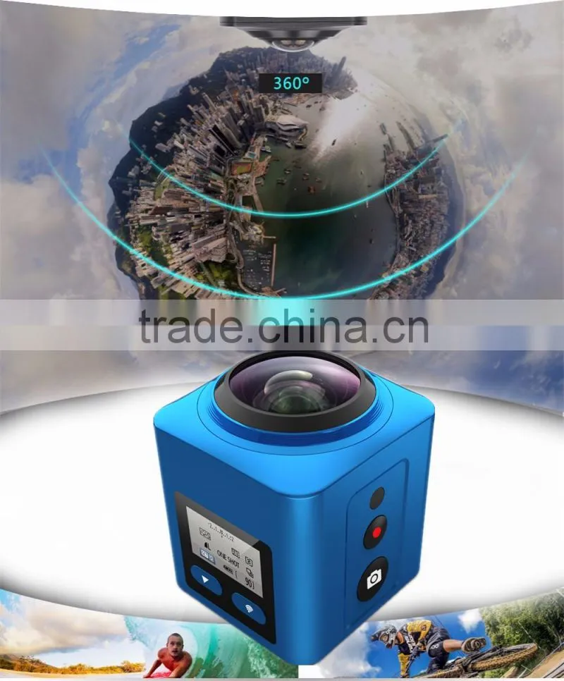 30fps HD 8 effects 16Mp wireless wifi 360 degree fisheye lens panoramic VR camera Waterproof