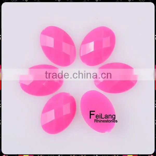 Feilang brand rose color oval acrylic stone acrylic plastic stone for sales