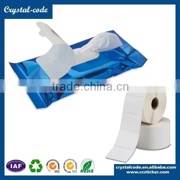 Customized printed self adhesive double side strong adhesive wet wipes label