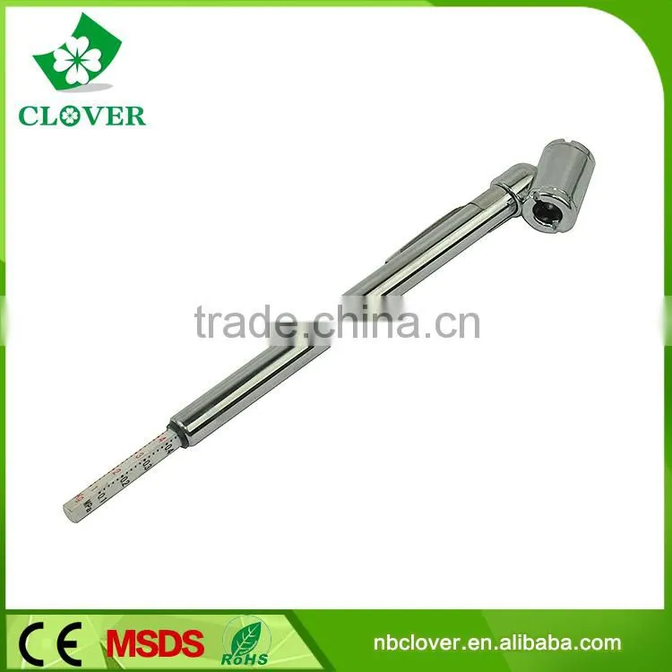 Stainless steel and plastic material for car use pen type tire pressure gauge