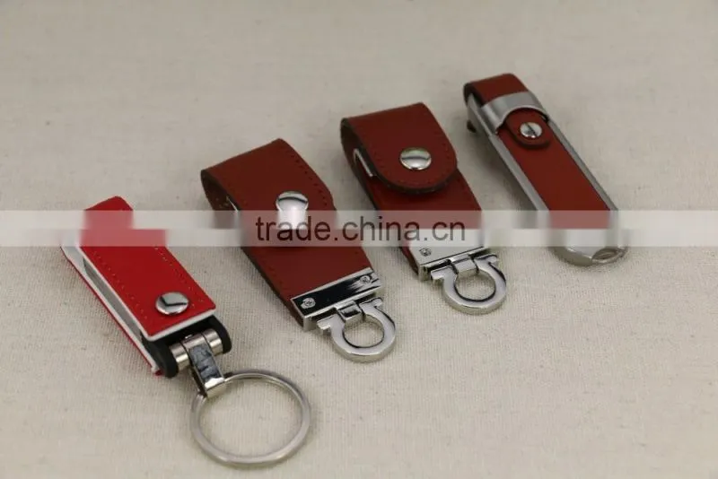 Factory Wholesale wedding promotional gift Customized corlor logo Leather USB Flash Drive 8GB