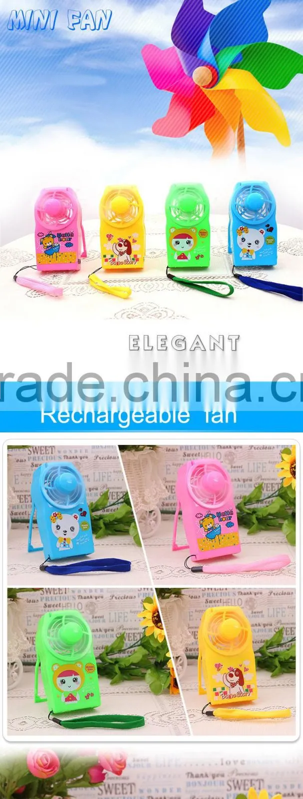 Promotional plastic rechargeable outdoor electric usb mini fan for sale