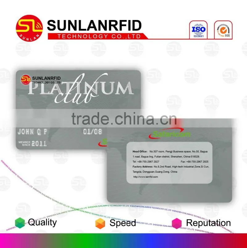 High Quality 13.56Mhz S50/S70 pvc blank chip card