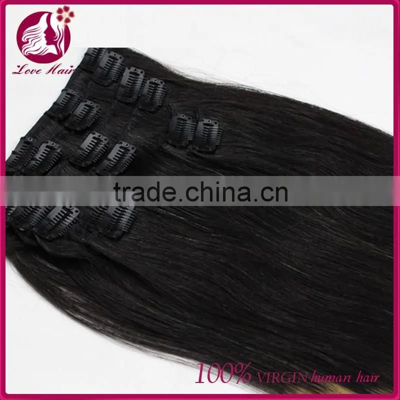 Best Quality virgin brazilian hair weaving clip in human hair extensions