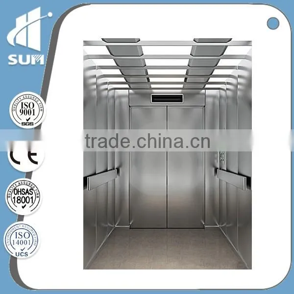 CE certificate big capacity speed 1.5m/s building elevator