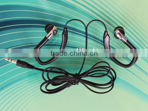 Black portable sports headphone ear hook for running