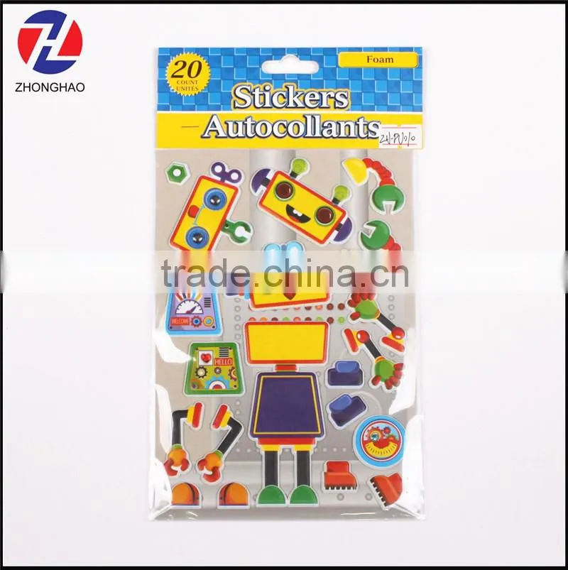 New design custom unique dress up doll puffy sticker