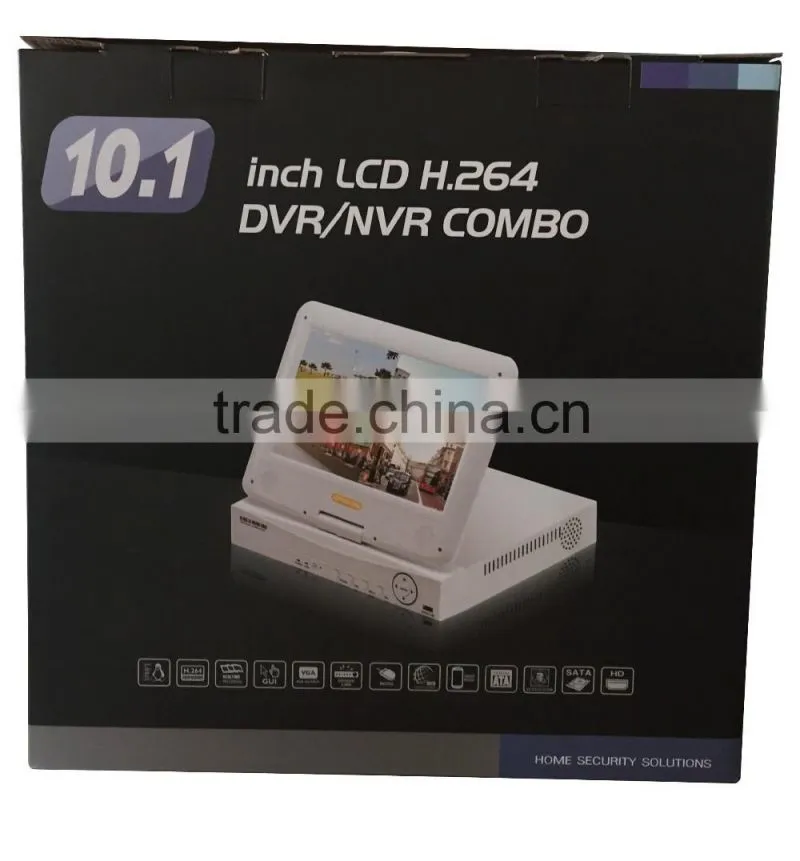 All in one 10.1 inch LCD monitor HDMI P2P CCTV Security 8CH NVR