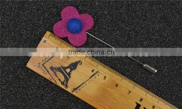 perno ramo de la solapa de la flor de la tela de los mens del broche LAP021