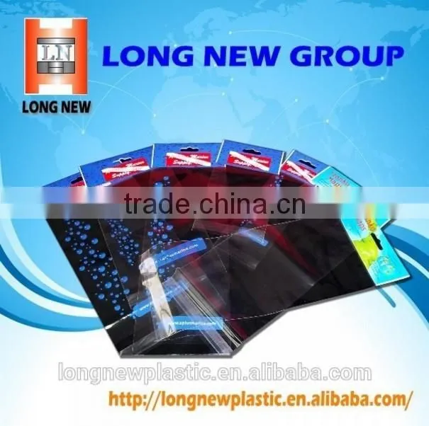 CMYK Printing BOPP Header Self Adhensive Seal Bag with Hanging Hole & Sealing Tape