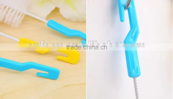 Good design long handle glass bottle cup cleaning brush with sponge head