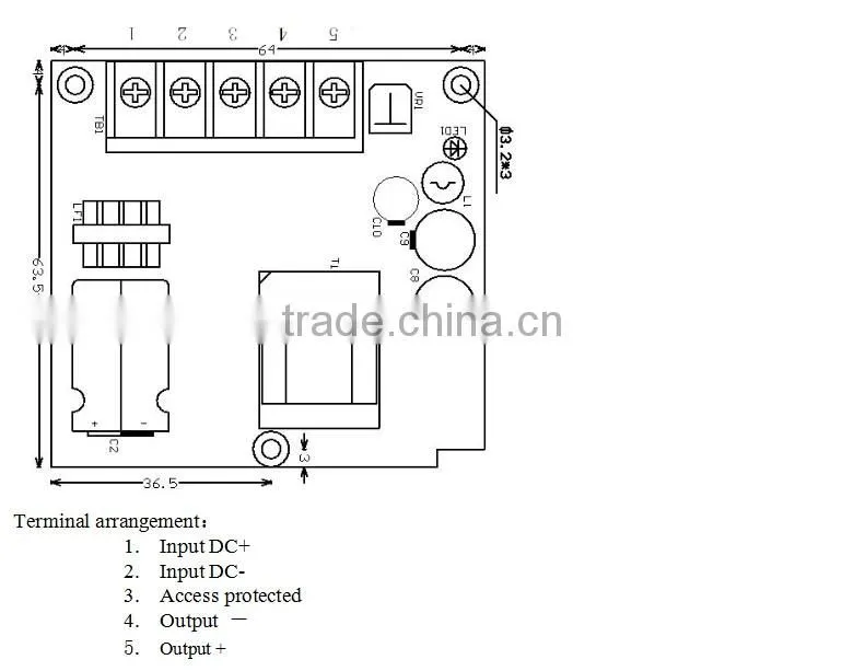 Single Output Type and 36~72VDC Input Voltage 48V to 12V DC Converter
