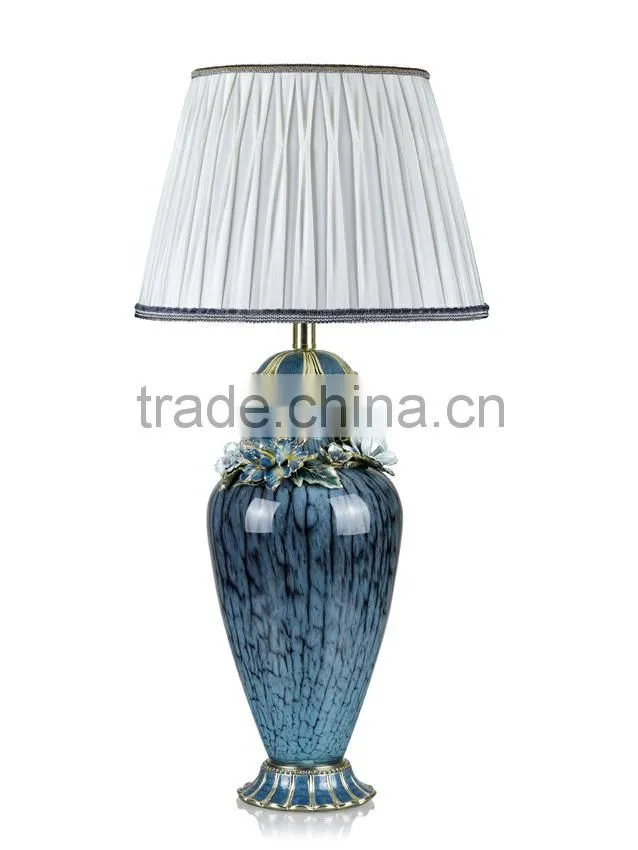 RORO peony enamel home deco lamp pewter craft decorative glass table lamp