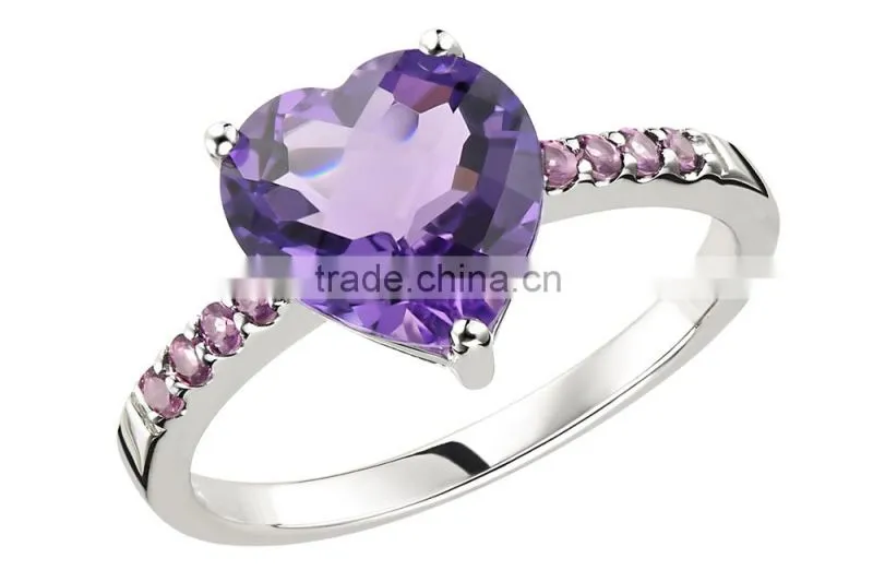 Sterling Silver Heart Shaped CZ Solitaire Engagement Ring
