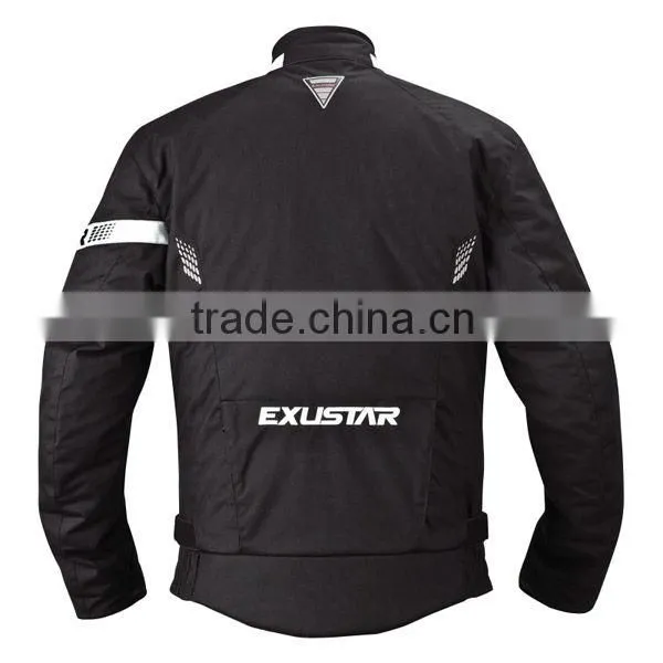 Waterproof, removable protectors and inner motorcycle black jacket