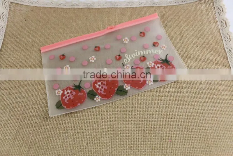 Cute logo pen bag PVC material with zipper for kids