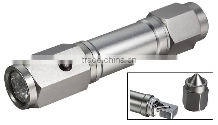 8 LED Emergency light flashlight with Auto Rescue Seatbelt Cutter, Car Glass Breaking Window Hammer