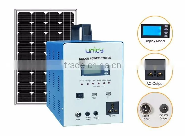 Family Use Solar Power Generator System 100 Watt Solar Panel Kit