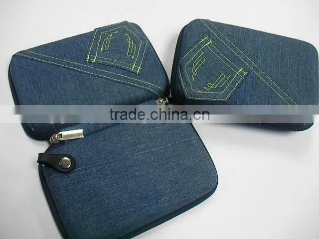 GC-EVA compressed case blue demin hard shell eva pressing case