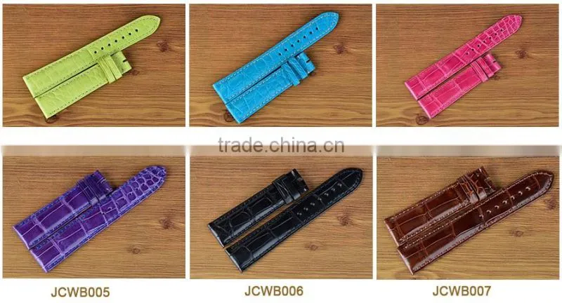 Mens 18mm Width Crocodile Leather Watch Band