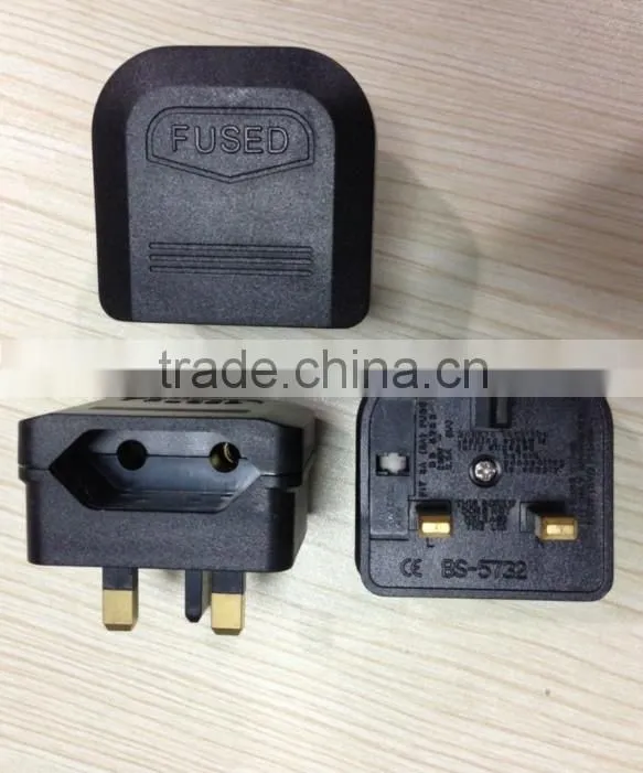 To goods alibaba 2015 Euro to uk plug adapter male to male electrical plug adapter with fuse CE