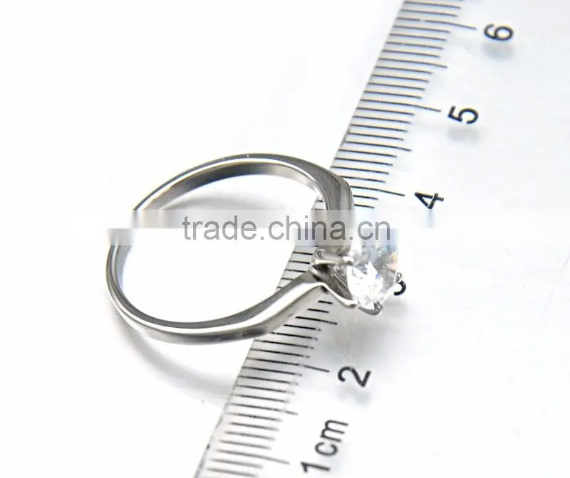 Classic Women Jewelry Silver Never Fade Diamond Stainless Steel Finger Ring