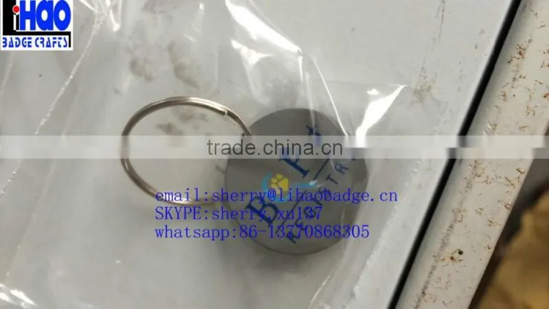 Custom round shaped aluminum Hanging nameplate hang tag design