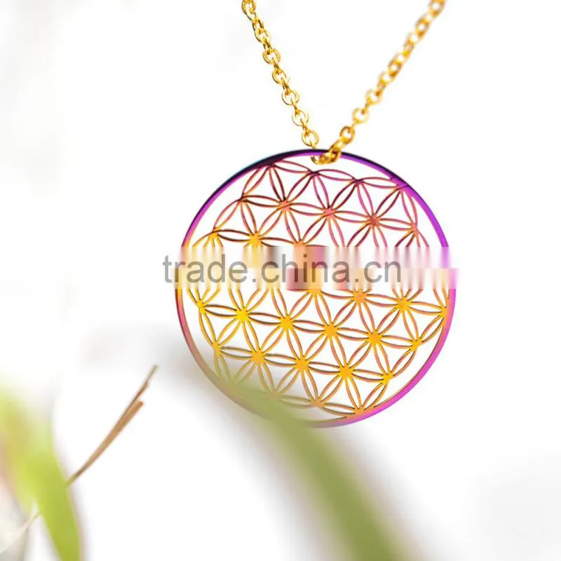 Fashion jewelry 2016 chakra flower of life pendant necklace