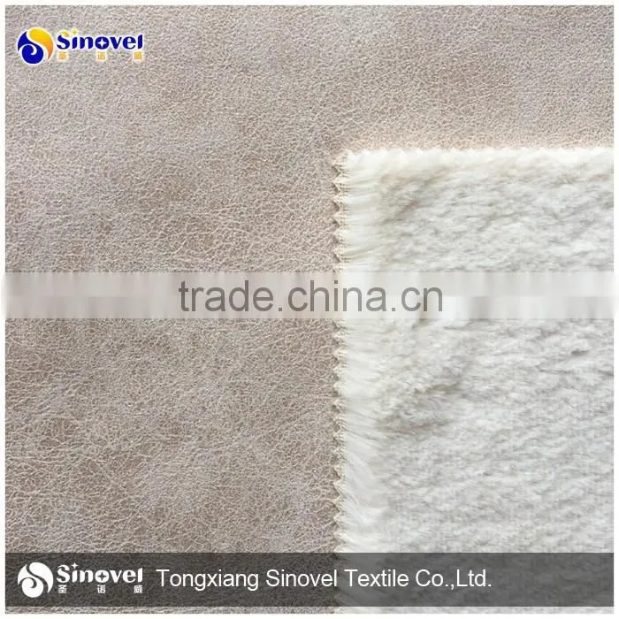 Garment fabric 100% Polyester winter coat fabric sude fabric bonded fur Women's coat fabric