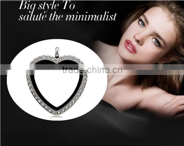 Wholesale silver/black/gold/rose gold plated stainless steel necklace locket
