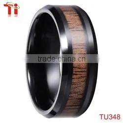 Fashion tungsten carbide wedding band rings inlay steel accessory