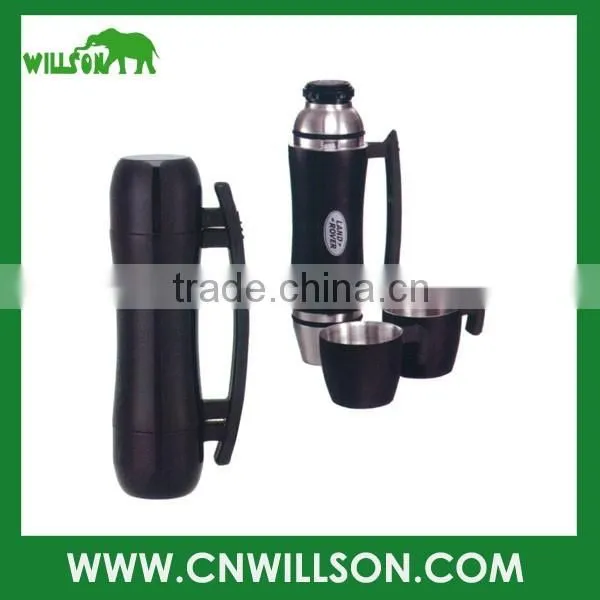 High quality vacuum insulated stainless steel water bottle with two caps