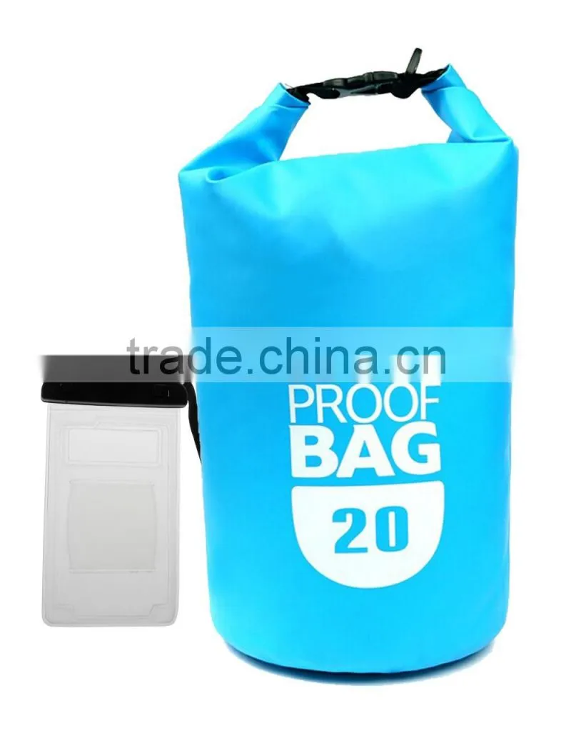 Foldable outdoor waterproof plastic dry bag with Shoulder Strap Dry Sack for Kayaking