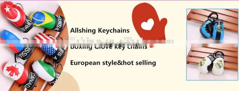 Wholesale hot mini boxing glove keychains with country flag best selling custom boxing glove keychains