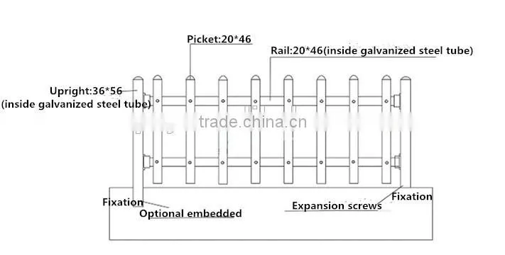 plastic galvanized steel garden fence outside pvc steel lawn fence