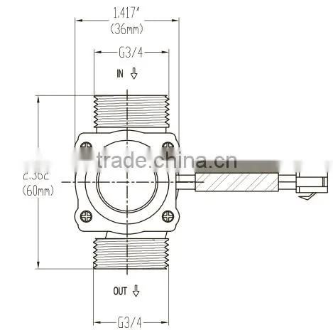 G3/4 MR-A168-6 plastic liquid water flow sensor