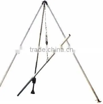 Aluminum Alloy Tubular Tripod Gin Pole With Manual Winch