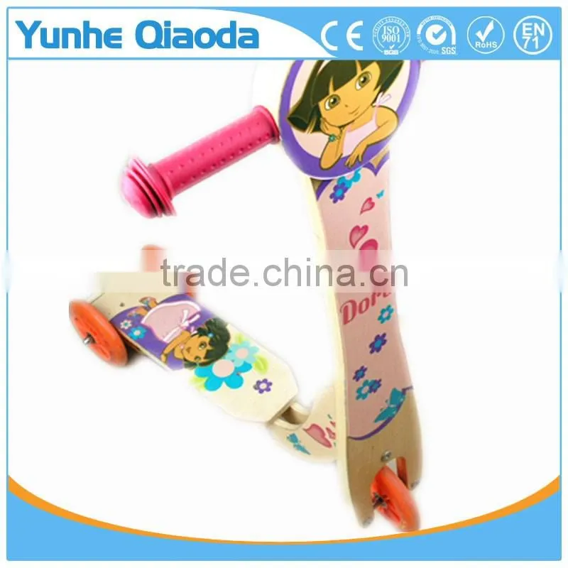 2016 new Wooden toy three wheels self balancing scooter for kids