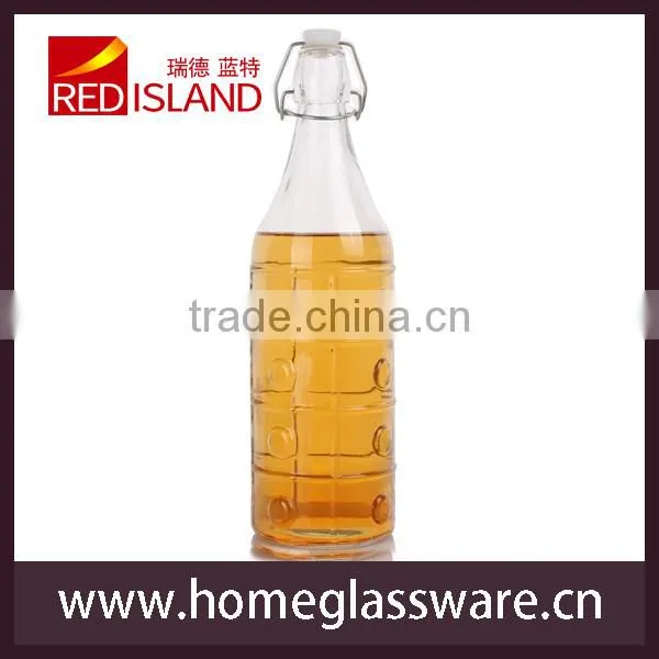 500ml juice glass bottle with clips water glass bottle