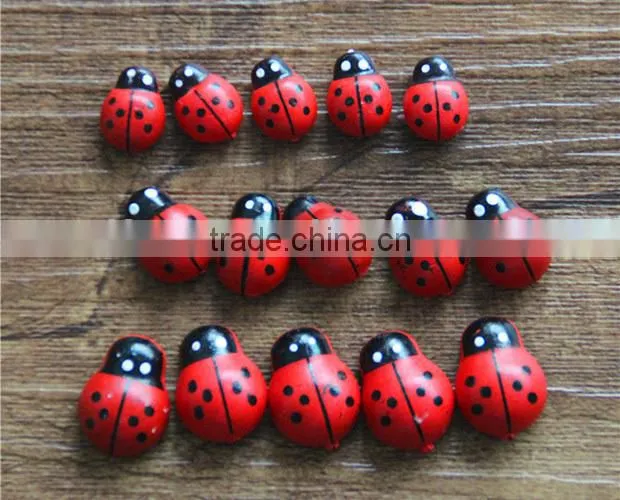 DIY decoration cute micro landscape accessories wood ladybug ornaments crafts