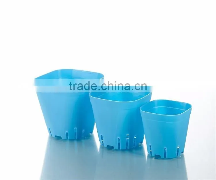 Plastic Square Pots for Plants Black Color