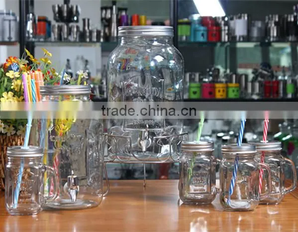 transparent glass juice dispensers with S/S lid