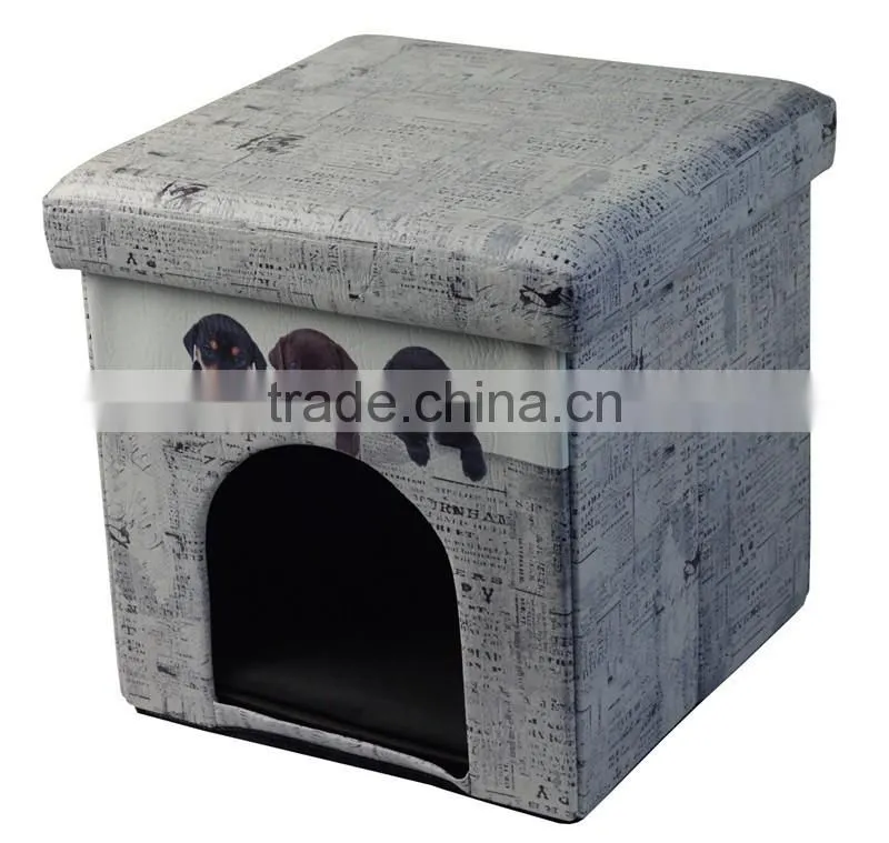 Foldable Storage Pet Ottoman Cube Bed House Sleep Area Padded Foot Rest For Cats and Small Dogs