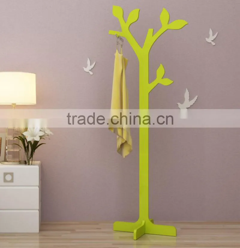 hot sale wooden DIY coat rack stand kids room clothes hanging tree shaped coat rack