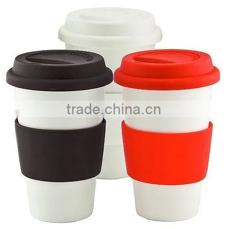 Bamboo Fiber Coffee mug with silicone band