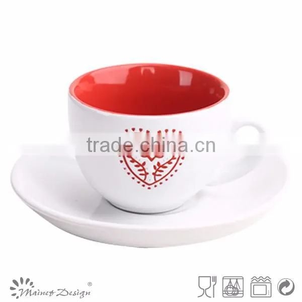 Fine cheap colorful handpaiting coffee mug/wholesale tea cups and saucer